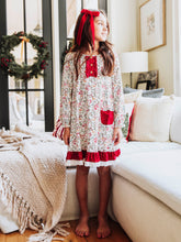 This festive pattern includes reindeer, bows, mistletoes and more that’s perfect for the holiday season. Designed with classic charm and sweet details, this girls’ Holly Jolly everyday holiday dress is ideal for family photos, festive parties, lounge and play. The soft, lightweight fabric ensures all-day comfort, while the twirl-worthy skirt adds a playful touch. A must-have addition to her holiday wardrobe!